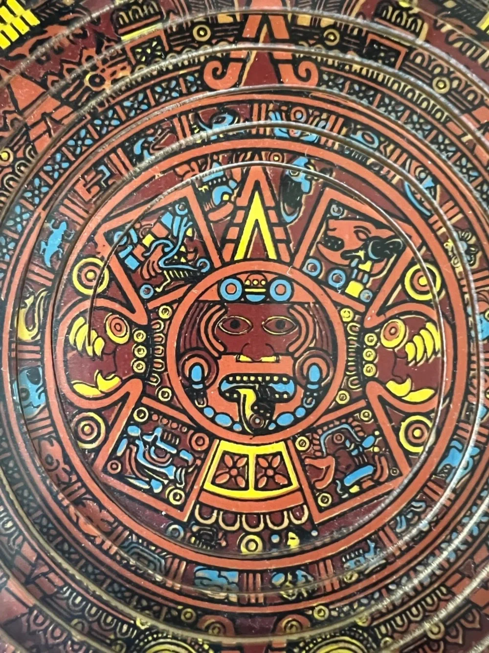 Equinoccio Aztec Solid Wood Collapsible Calendar Bowl